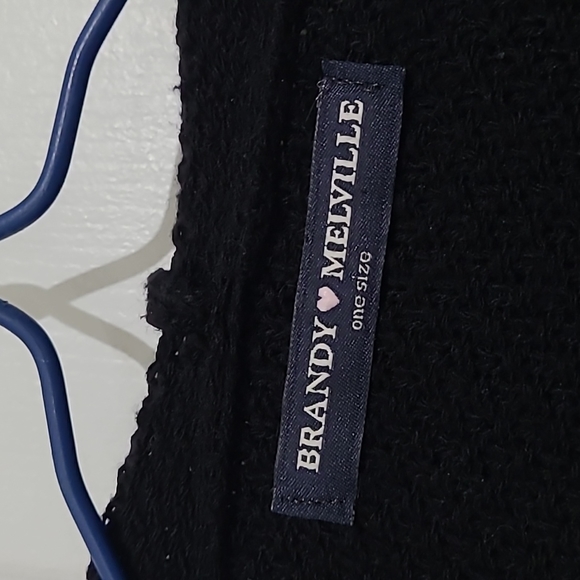 Brandy Melville Black Hooded Waffle Knit Thermal Cardigan - Picture 6 of 7